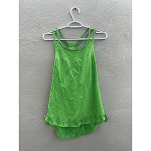 Athleta Womens Tank Top Size XS Green Racerback Sleeveless Eyelet Trim